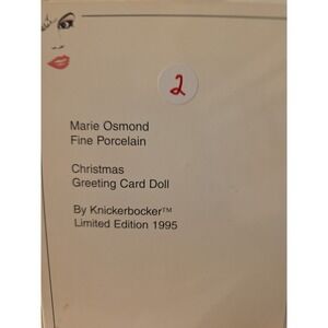 Marie Osmond Porcelain Greeting Card Doll by Knickerbocker Christmas 1995 GOLD